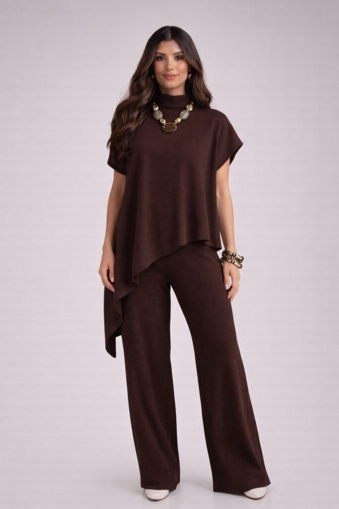 Conjunto Pantalona Assimétrico- Frete Grátis