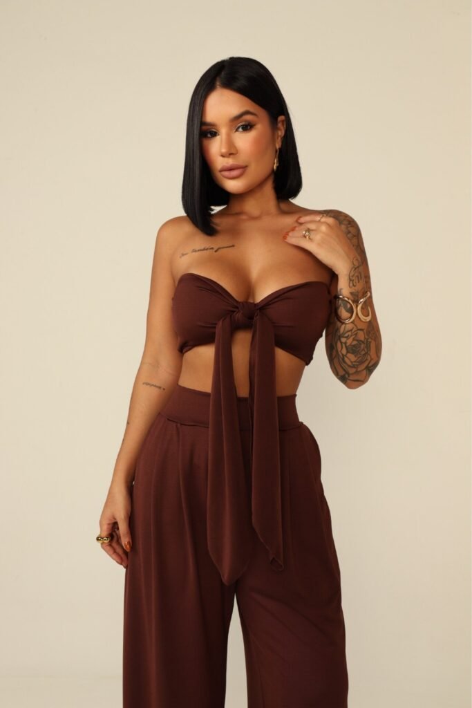 Conjunto Pantalona Cropped Multiforme Aline